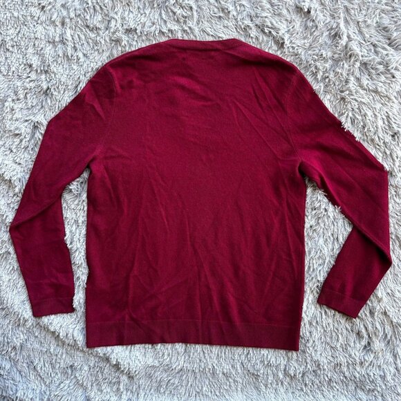 The Kooples Cashmere and Wool V-Neck Sweater 3 M/L Bar Hardware Goth Punk M L - Picture 4 of 13